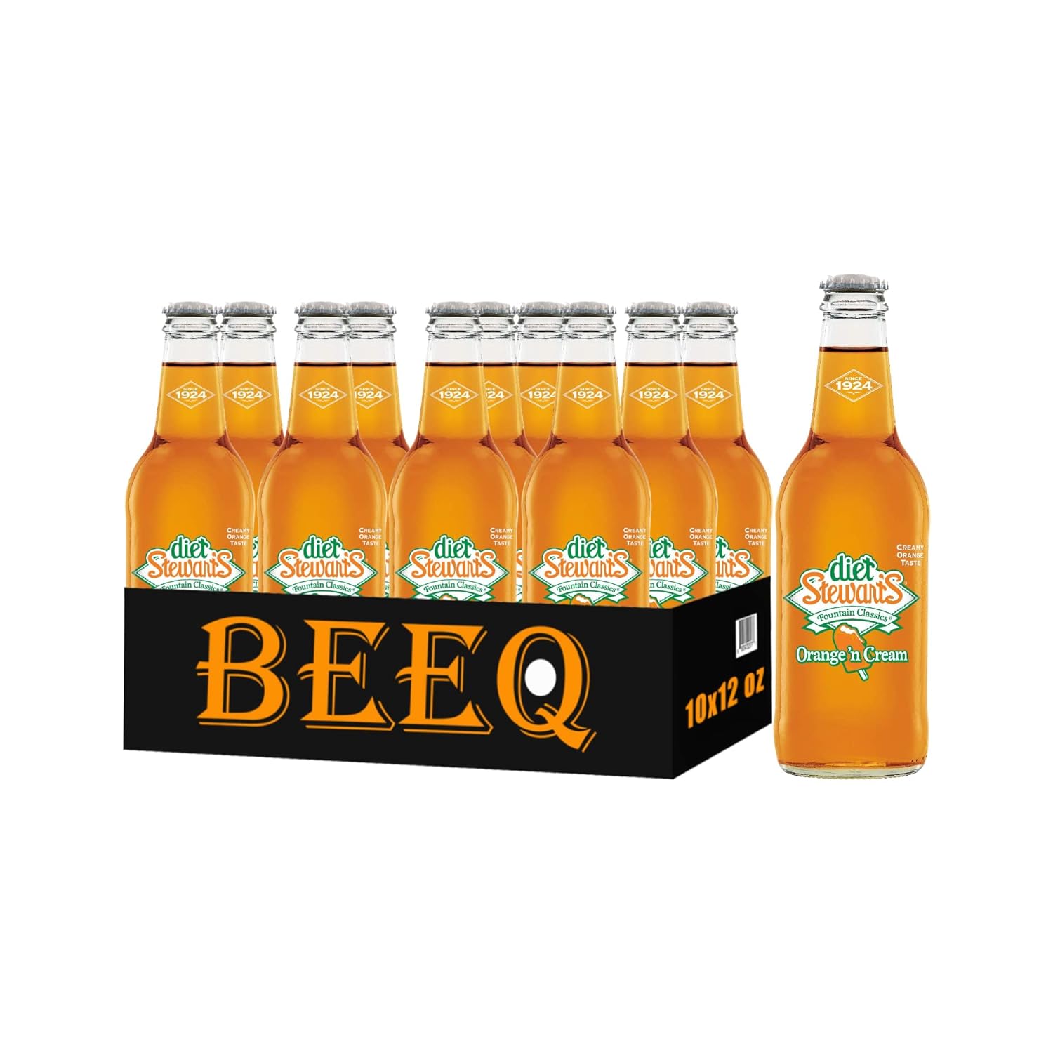 BEEQ BOX - ( Pack of 10) Stewart's Diet Root Beer， 12 fl oz Glass bottles - Image 2